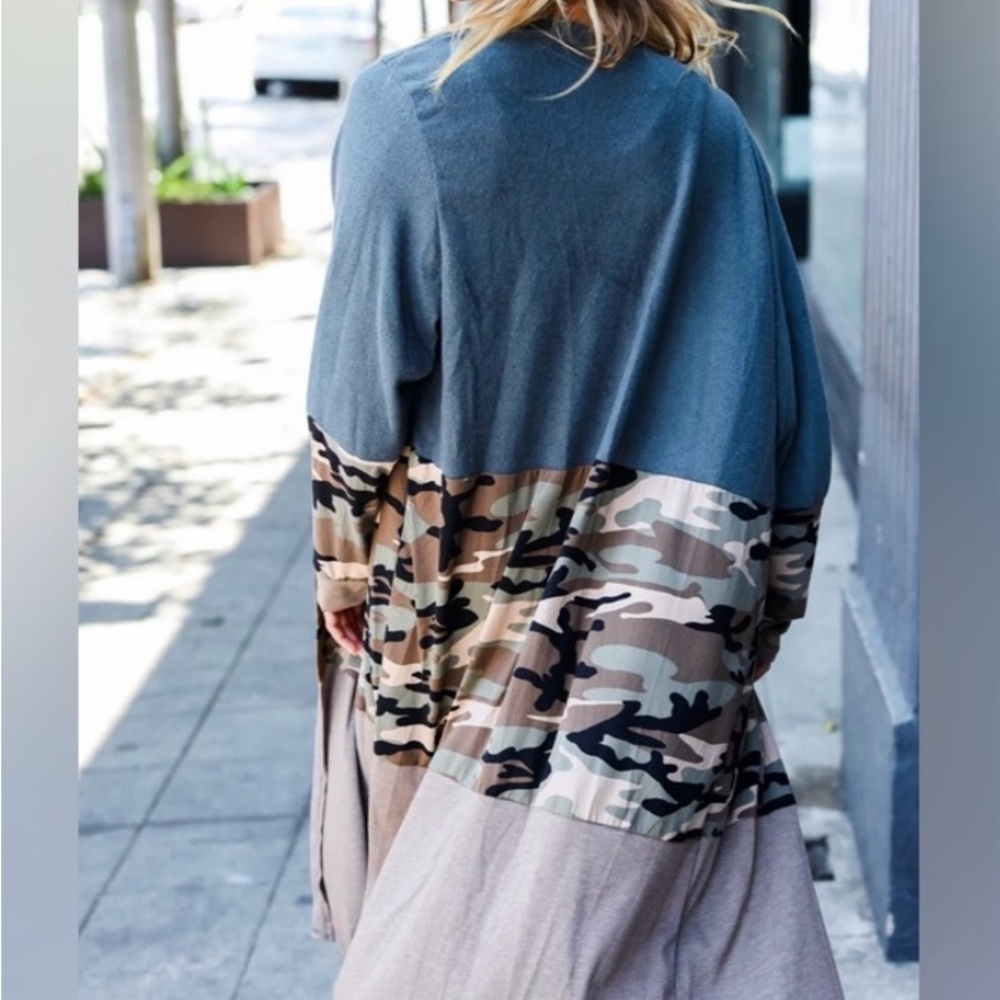 NWT POLIANA PLUS CAMO DUSTER CARDIGAN 1X - Picture 2 of 3